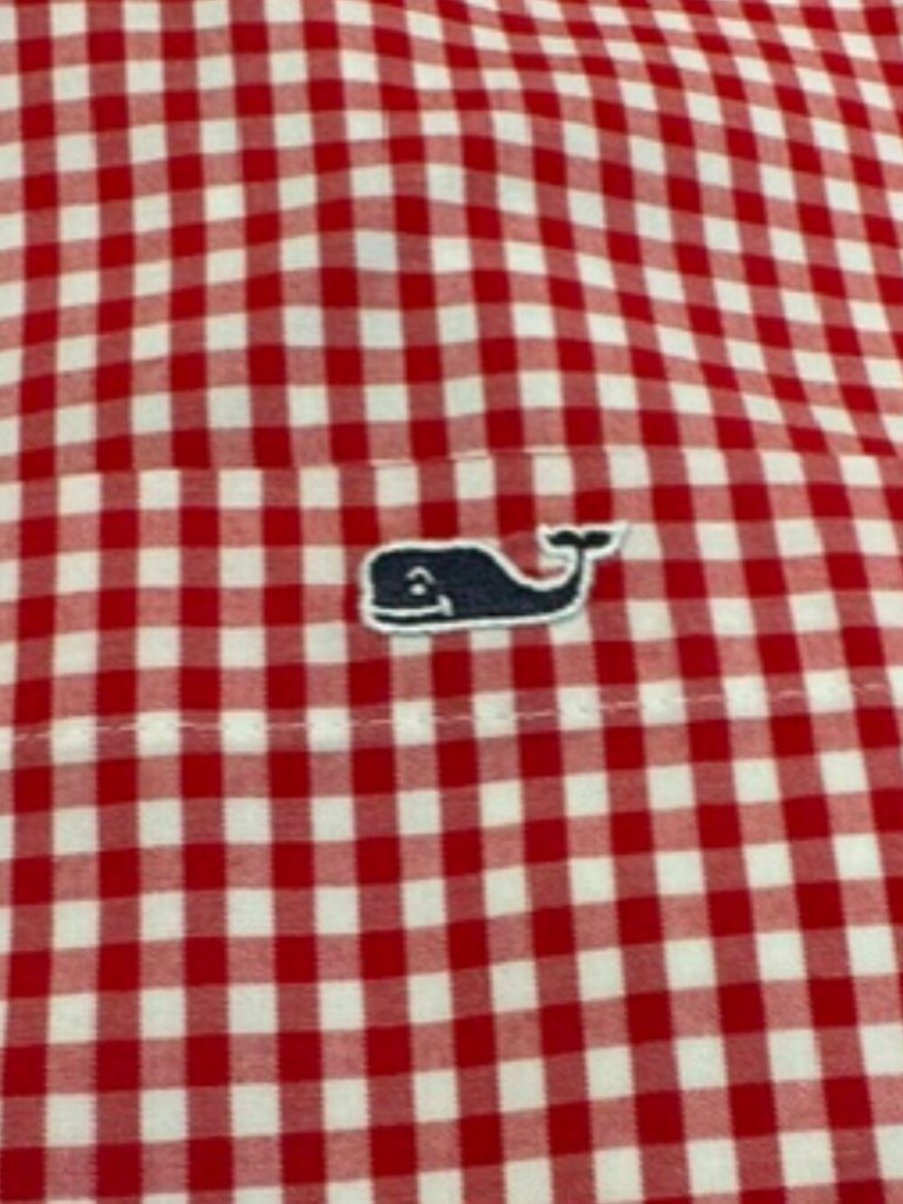 Men's Red and White Checked Vineyard Vines Dress Shirt Sz XXL